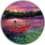 15 Dollars - Elizabeth II Sunset Canoeing, Canada, 2017 reverse image