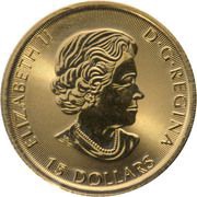 15 Dollars - Elizabeth II Grizzly Bear obverse image