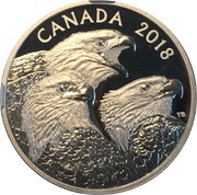 15 Dollars - Elizabeth II Magnificent Bald Eagles, Canada, 2018 reverse image