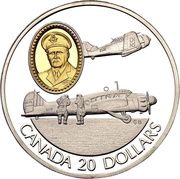 20 Dollars - Elizabeth II Avro Anson, Canada, 1990 reverse image