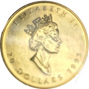 20 Dollars - Elizabeth II 3rd Portrait; GML Bullion Coinage obverse image