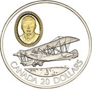20 Dollars - Elizabeth II Curtiss JN-4 Canuck, Canada, 1992 reverse image