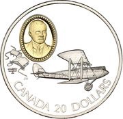 20 Dollars - Elizabeth II de Havilland Gypsy Moth, Canada, 1992 reverse image