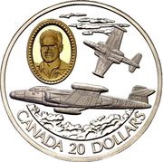 20 Dollars - Elizabeth II CF-100 Canuck, Canada, 1996 reverse image