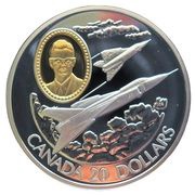 20 Dollars - Elizabeth II CF-105 Avro Arrow, Canada, 1996 reverse image