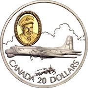 20 Dollars - Elizabeth II Bombardier CP-107 Argus, Canada, 1998 reverse image