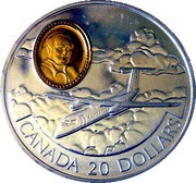 20 Dollars - Elizabeth II DHC-8 Dash 8, Canada, 1999 reverse image