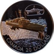 20 Dollars - Elizabeth II HCMS Bras d'or FHE-400, Canada, 2003 reverse image
