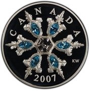 20 Dollars - Elizabeth II Aquamarine Crystal Snowflake, Canada, 2007 reverse image