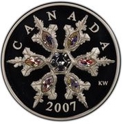 20 Dollars - Elizabeth II Iridescent Crystal Snowflake, Canada, 2007 reverse image