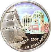 20 Dollars - Elizabeth II The Brigantine, Canada, 2007 reverse image