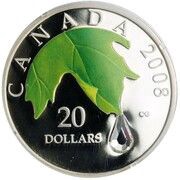 20 Dollars - Elizabeth II Crystal Raindrop, Canada, 2008 reverse image