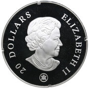 20 Dollars - Elizabeth II Amethyst Crystal Snowflake obverse image