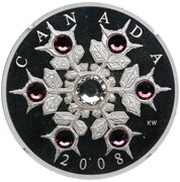 20 Dollars - Elizabeth II Amethyst Crystal Snowflake, Canada, 2008 reverse image