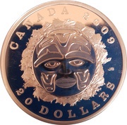 20 Dollars Summer Moon Mask, Canada, 2009 reverse image