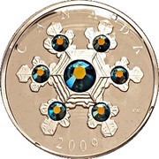 20 Dollars - Elizabeth II Blue Crystal Snowflake, Canada, 2009 reverse image