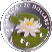 20 Dollars - Elizabeth II Water Lily, Canada, 2010 reverse image