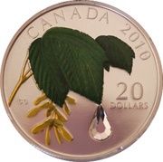 20 Dollars - Elizabeth II Crystal Raindrop, Canada, 2010 reverse image