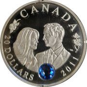 20 Dollars - Elizabeth II Royal Wedding, Canada, 2011 reverse image