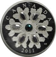 20 Dollars - Elizabeth II Emerald Crystal Snowflake, Canada, 2011 reverse image