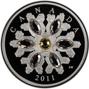 20 Dollars - Elizabeth II Topaz Crystal Snowflake, Canada, 2011 reverse image