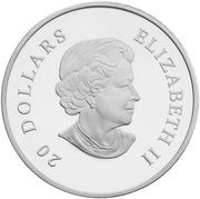 20 Dollars - Elizabeth II Montana Blue Small Crystal Snowflake obverse image