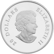 20 Dollars - Elizabeth II Hyacinth Red Small Crystal Snowflake obverse image