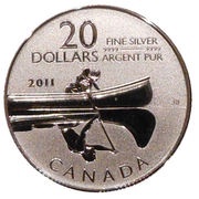 20 Dollars - Elizabeth II Canoe, Canada, 2011 reverse image