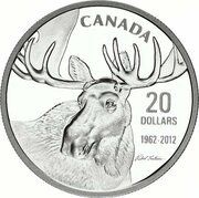 20 Dollars - Elizabeth II Bull Moose, Canada, 2012 reverse image