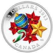 20 Dollars - Elizabeth II Holiday Season with Venetian Glass Candy Cane, Canada, 2013 reverse image