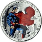20 Dollars - Elizabeth II Superman; Man of Steel, Canada, 2013 reverse image