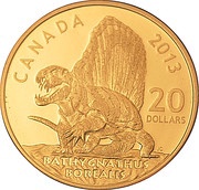 20 Dollars - Elizabeth II Bathygnathus Borealis, Canada, 2013 reverse image