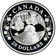 20 Dollars - Elizabeth II Baby and plush dolls, Canada, 2013 reverse image