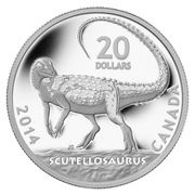 20 Dollars - Elizabeth II Scutellosaurus, Canada, 2014 reverse image