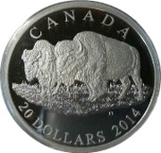 20 Dollars - Elizabeth II The Bull and his Mate, Canada, 2014 reverse image