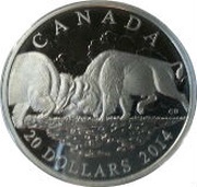 20 Dollars - Elizabeth II Bison: The Fight, Canada, 2014 reverse image