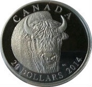 20 Dollars - Elizabeth II The Bison: A Portrait, Canada, 2014 reverse image