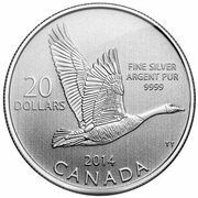 20 Dollars - Elizabeth II Canada Goose, Canada, 2014 reverse image