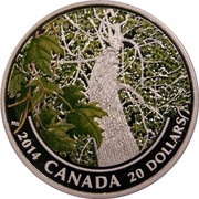 20 Dollars - Elizabeth II Spring, Canada, 2014 reverse image