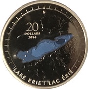 20 Dollars - Elizabeth II Lake Erie, Canada, 2014 reverse image
