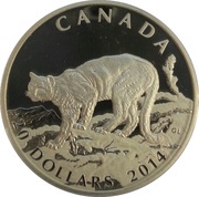 20 Dollars - Elizabeth II Cougar: Atop a Mountain, Canada, 2014 reverse image