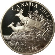 20 Dollars - Elizabeth II White-Tailed Deer; Mates, Canada, 2014 reverse image