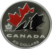 20 Dollars - Elizabeth II Hockey Canada, Canada, 2014 reverse image