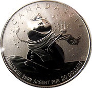 20 Dollars - Elizabeth II Snowman, Canada, 2014 reverse image