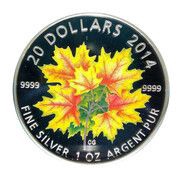 20 Dollars - Elizabeth II Maple Leaves Glow-In-The-Dark, Canada, 2014 reverse image