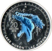 20 Dollars - Elizabeth II Lake Huron, Canada, 2015 reverse image