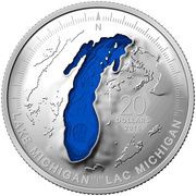 20 Dollars - Elizabeth II Lake Michigan, Canada, 2015 reverse image