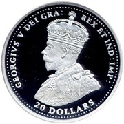 20 Dollars In the name of George V; Canada's First Submarines During World War I obverse image