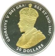 20 Dollars In the name of George V; Battle of Neuve-Chapelle obverse image