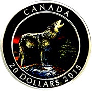 20 Dollars - Elizabeth II The Wolf, Canada, 2015 reverse image